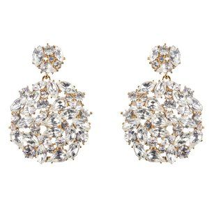 KENNETH JAY LANE, RHINESTONE CRYSTAL PIERCED EARRING
